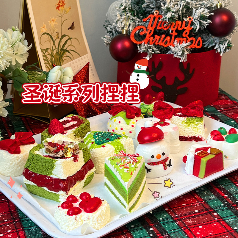 Navidad pellizco pellizco viejo muñeco de nieve sensación de barro alce descompresión juguetes de alto valor regalo rebote de grado alimenticio