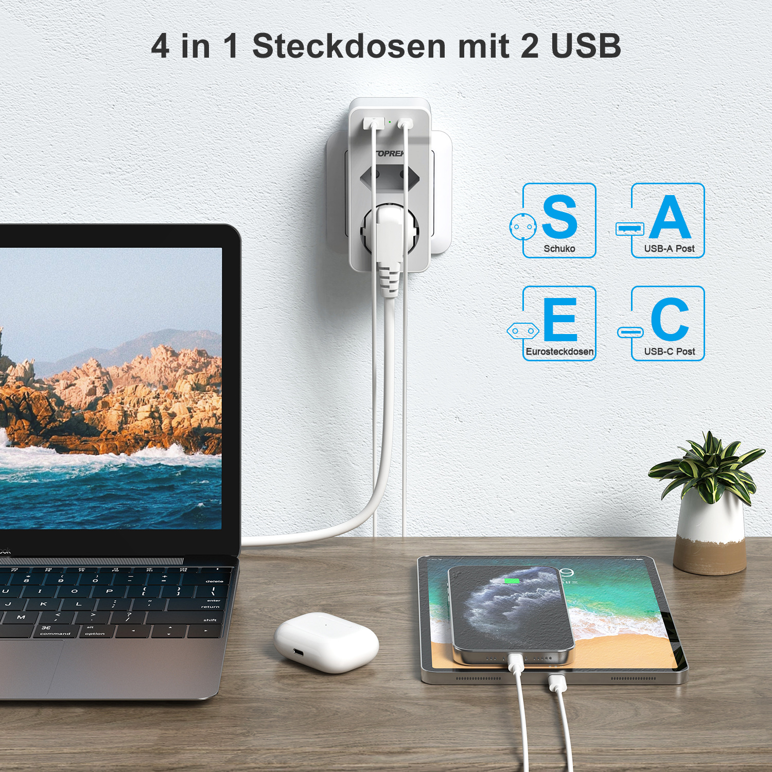 Spina da muro, adattatore, presa di ricarica specifica per l'Europa, presa di espansione standard europea_voghion.com