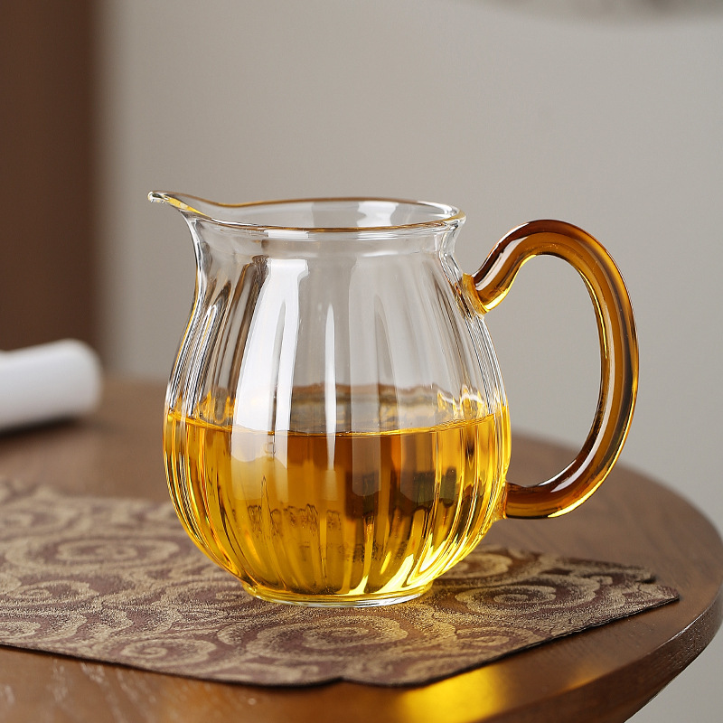 High temperature resistant glass fair cup household tea water separator water outlet smooth heat-resistant anti-scald stainless steel filter tea sea