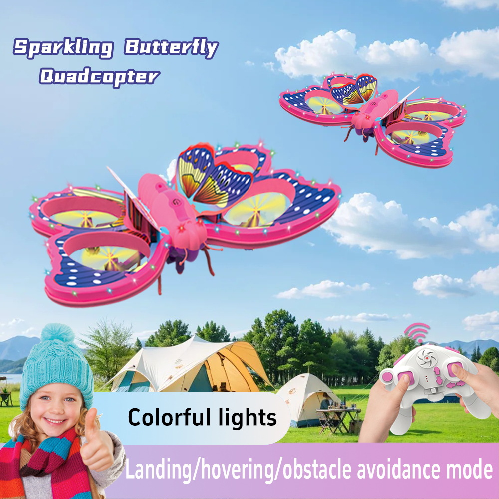Cross-Border Butterfly Drone Automatic Obstacle Avoidance Fighter Children's Toy Remote Control Aircraft Girl Toy