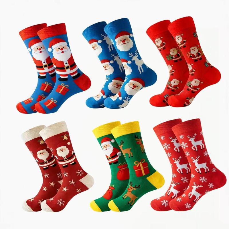 Cross-Border Original New Design Christmas Socks Cartoon Santa Claus Cotton Socks Trendy Socks for Men and Women in Stock Cross-Border Original New Design Christmas Socks Cartoon Santa Claus Cotton Socks Trendy Socks for Men and Women in Stock