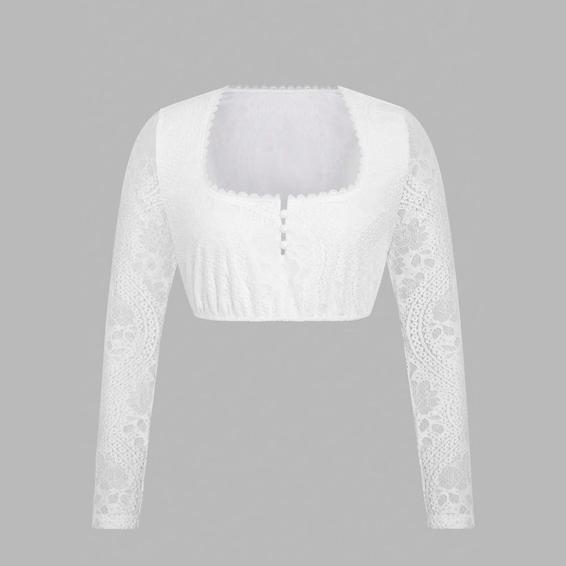 Munich Festival Costume 2025 New Base Lace Bavarian Oktoberfest Ding Dong Dress White Shirt