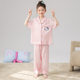 Children's Pajamas, Girls' Summer Three-Piece Suit, Girls' Cloud Cotton Thin Section, Medium and Large Children's Air-Conditioned Home Clothes in Stock