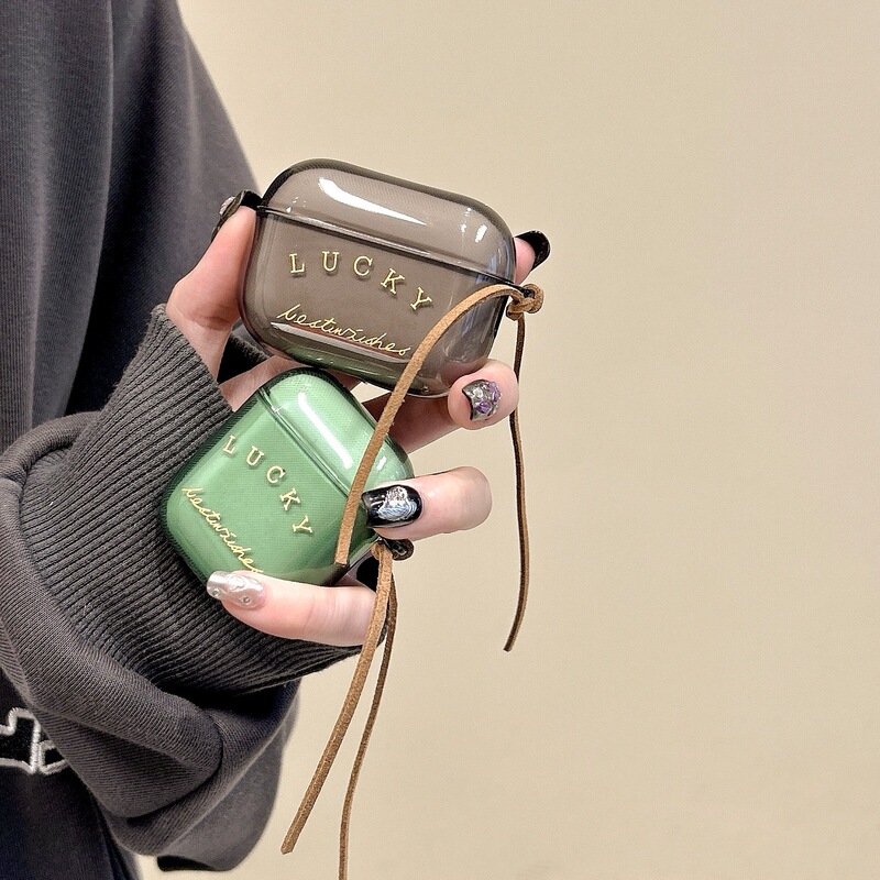 The New English Letter "Lucky" Is Suitable for Apple Airpods4 Earphone Protective Cover and AirPods Pro3 Earphones The New English Letter "Lucky" Is Suitable for Apple Airpods4 Earphone Protective Cover and AirPods Pro3 Earphones