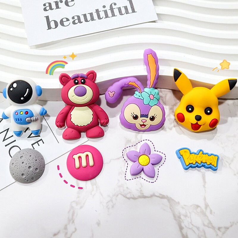 PVC soft rubber Pikachu Astronaut strawberry bear accessories diy mobile phone hair accessories shoe buckle storage box water Cup patch PVC soft rubber Pikachu Astronaut strawberry bear accessories diy mobile phone hair accessories shoe buckle storage box water Cup patch