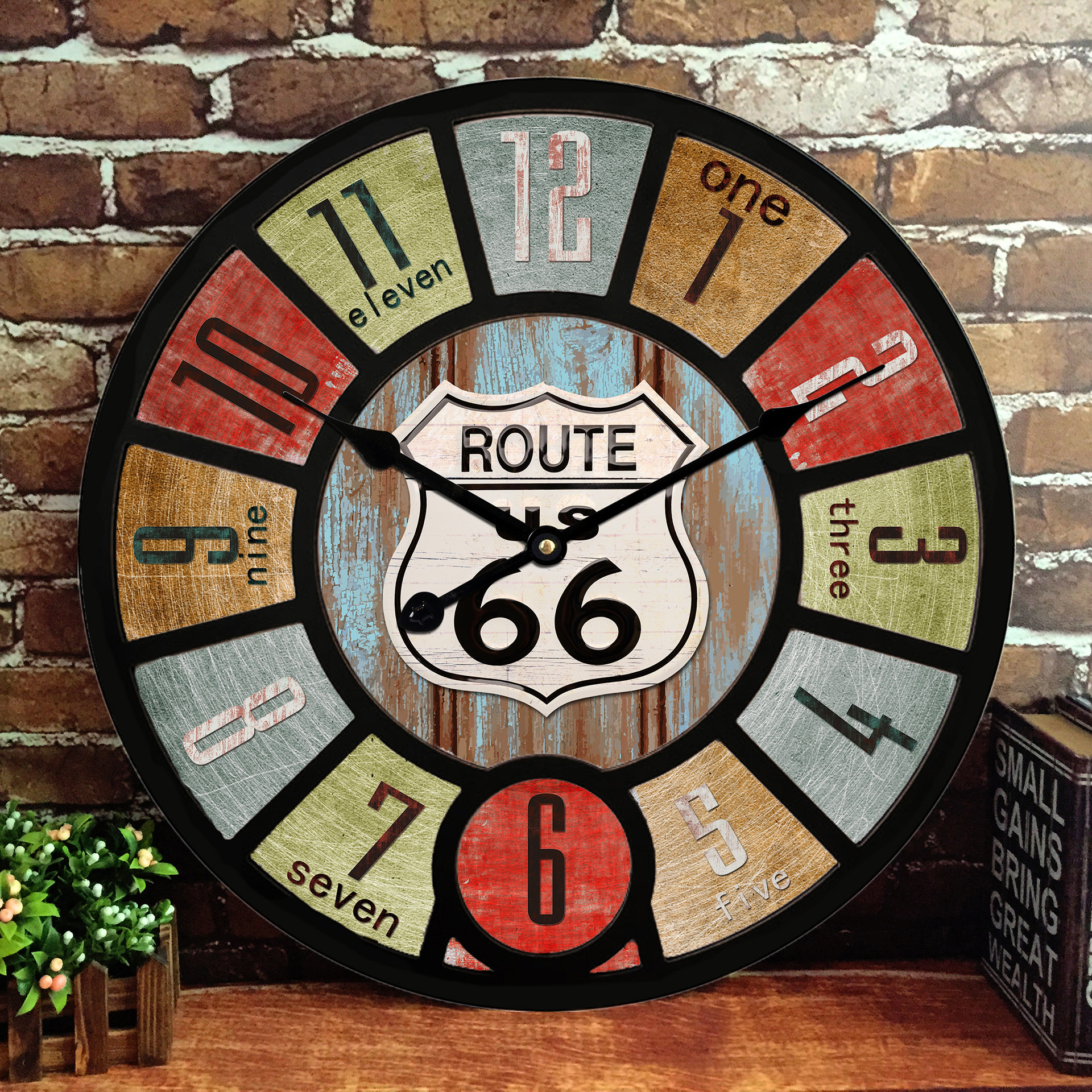 American-Style Living Room Wall Clock, Vintage Wall Clock, Creative Clock, Light Luxury Large Wall Clock, Silent Minimalist Wall Clock, Light Luxury Style