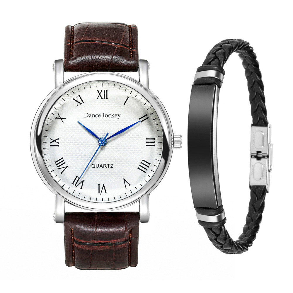 Explosions Trend Simple Fashion Set Herrenuhr Armband Uhrenbox Blue Needle Herren Business Uhr_voghion.com