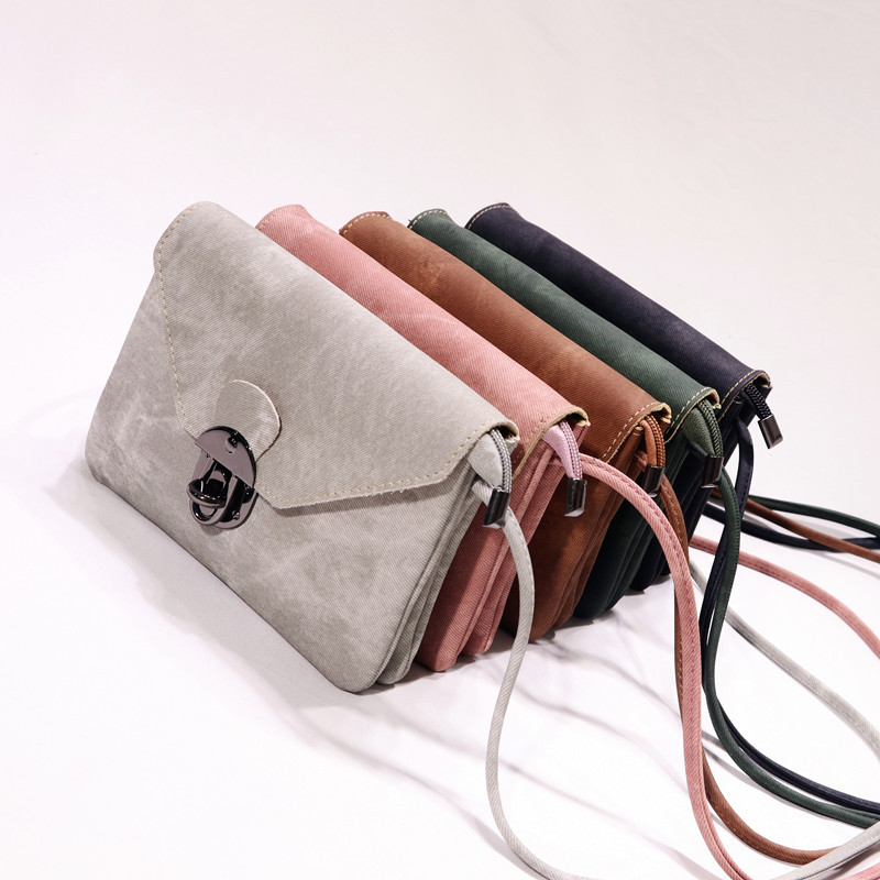 New style women's shoulder/crossbody bag, mobile phone bag, Japanese and Korean style, solid color, mini bag, horizontal lock, clutch/coin purse.