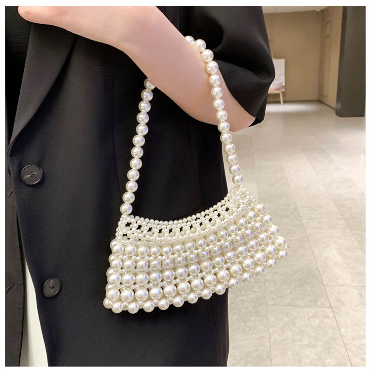 Women's All Seasons Artificial Pearl Solid Color Elegant Oval Open Underarm Bag display picture 11