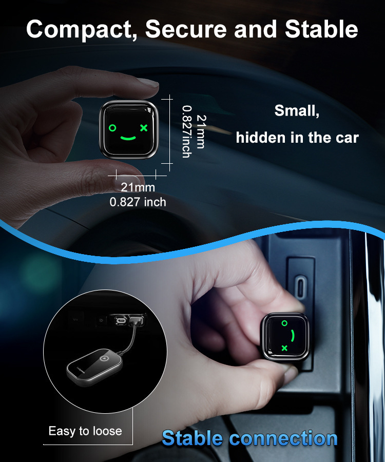 Cross-Border Factory Source: Portable 2-in-1 Wireless Carplay Smart Android Auto Box for Vehicle Connectivity