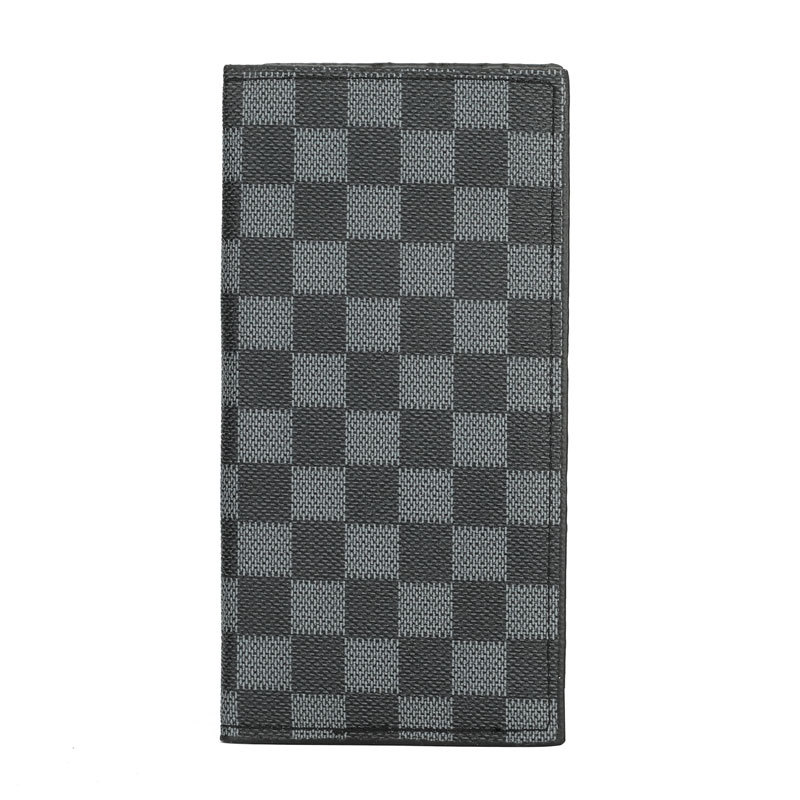 207 # 그레이 체크 무늬 장 지갑