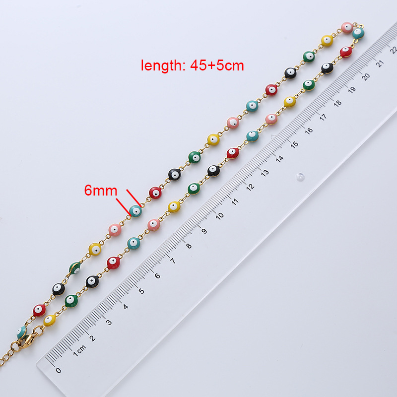 Fashion Devilu0027S Eye Titanium Steel Epoxy Chain Necklace