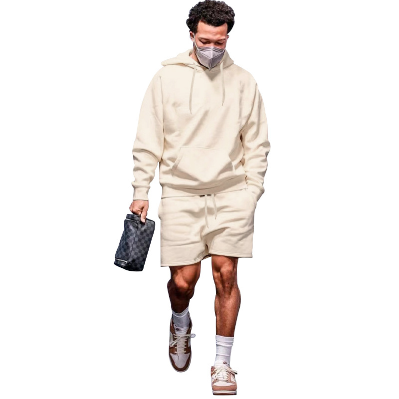 Transfronterizo 2023 Amazon Otoño e Invierno nuevos hombres sueltos traje con capucha casual todo-juego fleece forrado pareja traje hombres