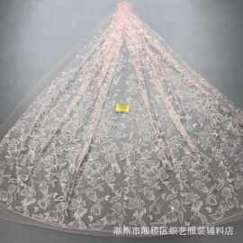 现货255#LC3658洒金花型款花型婚纱礼服面料 网纱 喷金花型面料