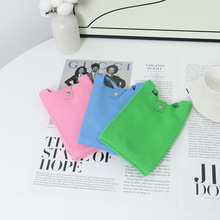 东南亚跨境针织包定制磁扣纯色女士手提包简约时尚学生斜挎包定做