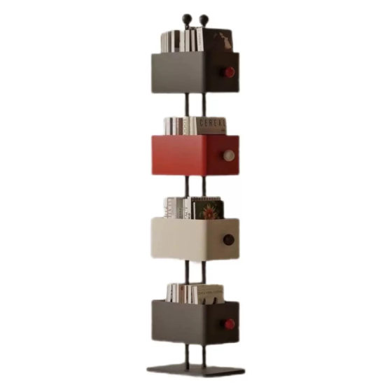Household Floor Multi-layer Bookshelf Living Room Iron Rack Corner Storage Cabinet Storage Display Cabinet Hidden Bookshelf-shaped Cabinet