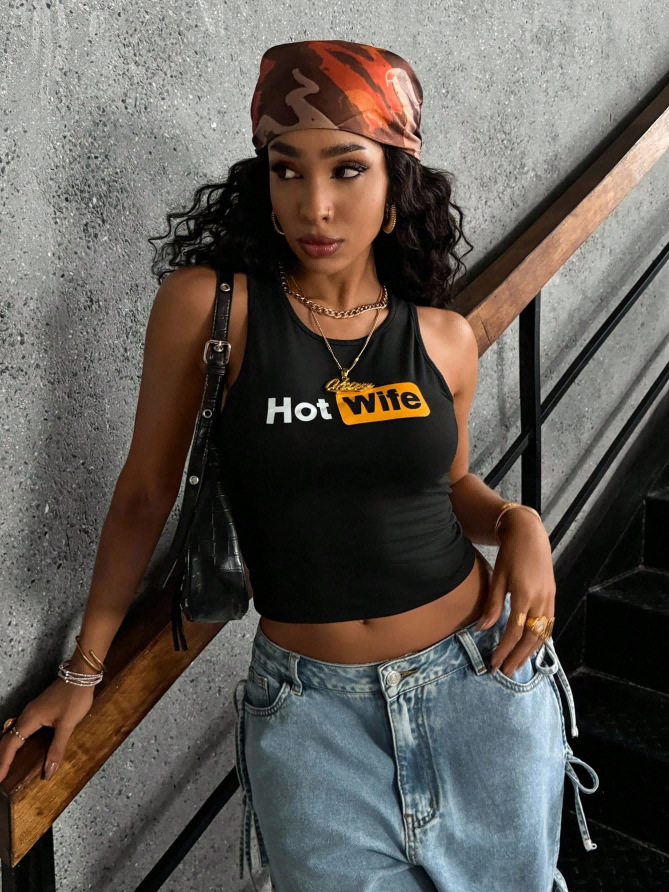 Hip Hop Style Letter Print Vest For Men Trendy Simple Unique European And American Hot Selling Tank Top Camis_ecoleips.com