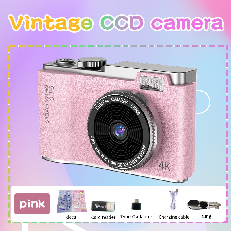 Cámara Digital Retro HD LK007 4K ABS Portátil para Campus y Uso Diario