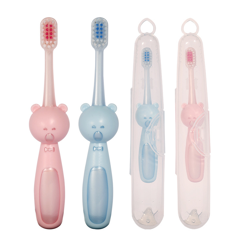 Diente infantil cepillo de dientes de pelo suave lindo paquete independiente 3 - 6 cabeza pequeña ultra suave goma suave mango antideslizante dibujos animados