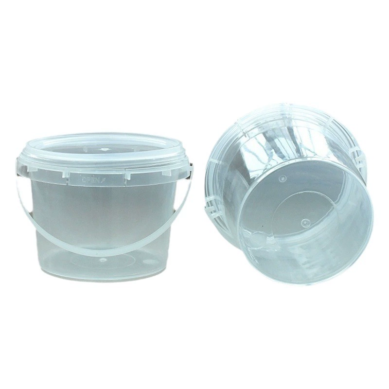 Завод прямой pp небольшой круглый бочонок с крышкой Пластиковый бочонок прозрачный бочонок герметичный 0,5 л ультра легкая глина 500 г кружка