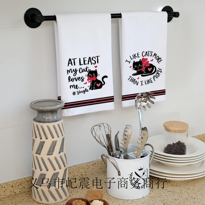 Jit Dropshipping Kitchen Decor Cat Dish Towel Super Absorbent Bar Drying Cloth I Love My Cat Hand Towel Jit Dropshipping Kitchen Decor Cat Dish Towel Super Absorbent Bar Drying Cloth I Love My Cat Hand Towel