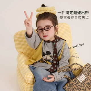 【大小卷】儿童春季卡通米奇童装长袖T-615112