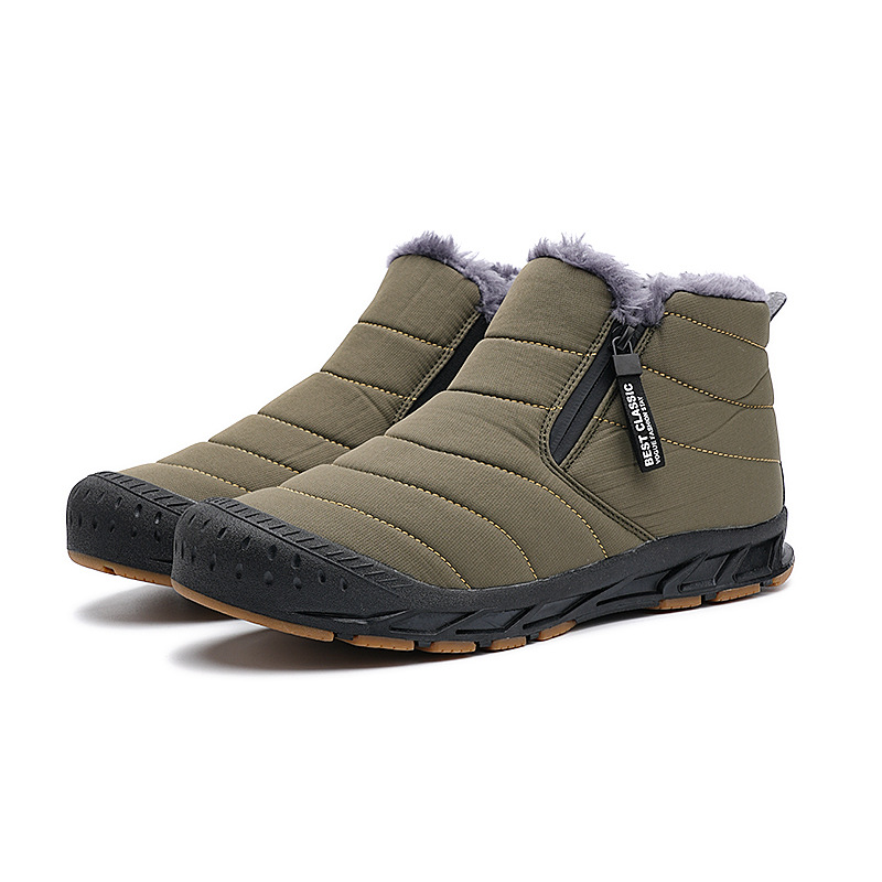 Botas de nieve, modelos de otoño e invierno, nuevos modelos transfronterizos, modelos para parejas para exteriores, zapatos de algodón informales para senderismo, antideslizantes, impermeables, con forro polar para mayor calidez