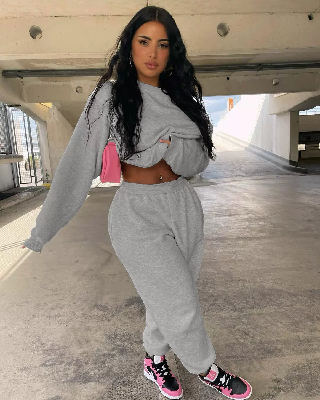 89275欧美女装 亚马逊秋冬纯色加厚加绒卫衣面料休闲宽松运动套装