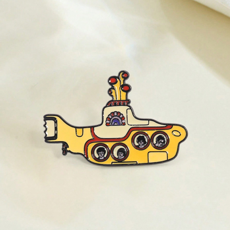 Beatles Rock Band Yellow Cartoon Submarine Brooch Music Metal Badge Bag Accessories
