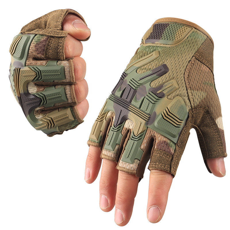 Summer Outdoor Military Enthusiast Technician Tactical Gloves for Hiking, Fitness, Sports, Anti-Slip, Protective, Breathable Half Finger Cycling Gloves