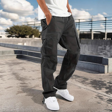 热销款SHEIN TEMU亚马逊跨境抽绳工装裤长裤男士休闲运动梭织男裤