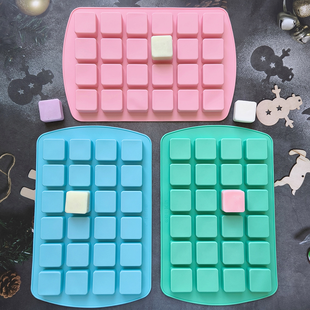 24 molde de silicona cuadrado molde de hielo casero modelo cuadrado de chocolate de nougat 673