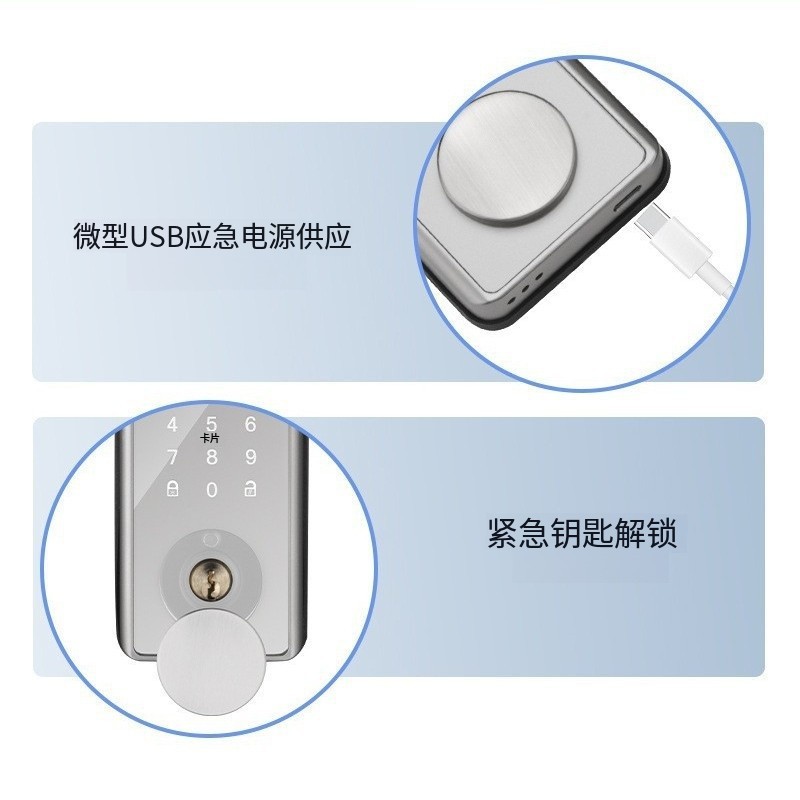 Cerradura de bloqueo inteligente cerradura de huellas dactilares cerradura automática estándar americano tarjeta de crédito canal almacén contraseña cerradura de la puerta transfronteriza exclusivo