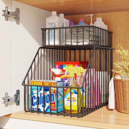 Kitchen multi-layer storage rack multi-functional cabinet partition layered organizer countertop storage iron storage spice rack