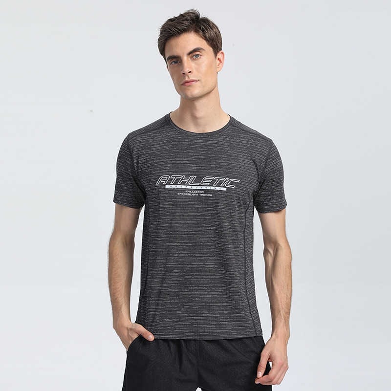 Deportes camiseta de los hombres de secado rápido manga corta de seda de hielo de verano delgada superior suelta ropa de entrenamiento de fitness correr transpirable manga corta