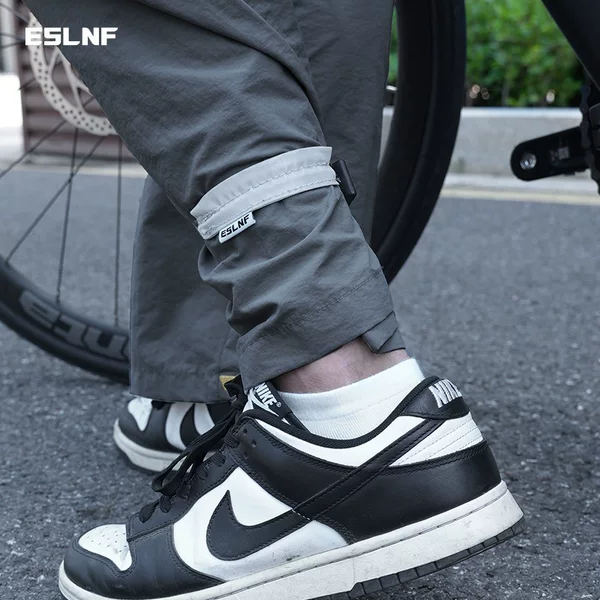 Eslnf Bicycle Leg Straps for Mountain and Road Bikes, High-Visibility Reflective Widened Elastic Leg Bands for Night Riding