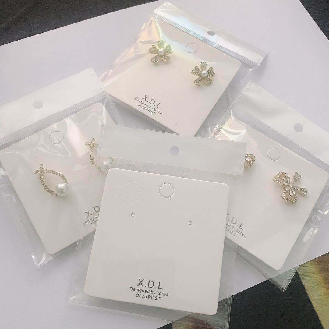 OPP包装袋塑料透明耳环耳堵子弹头耳堵金银色白色卡头 酒精消毒布|ru