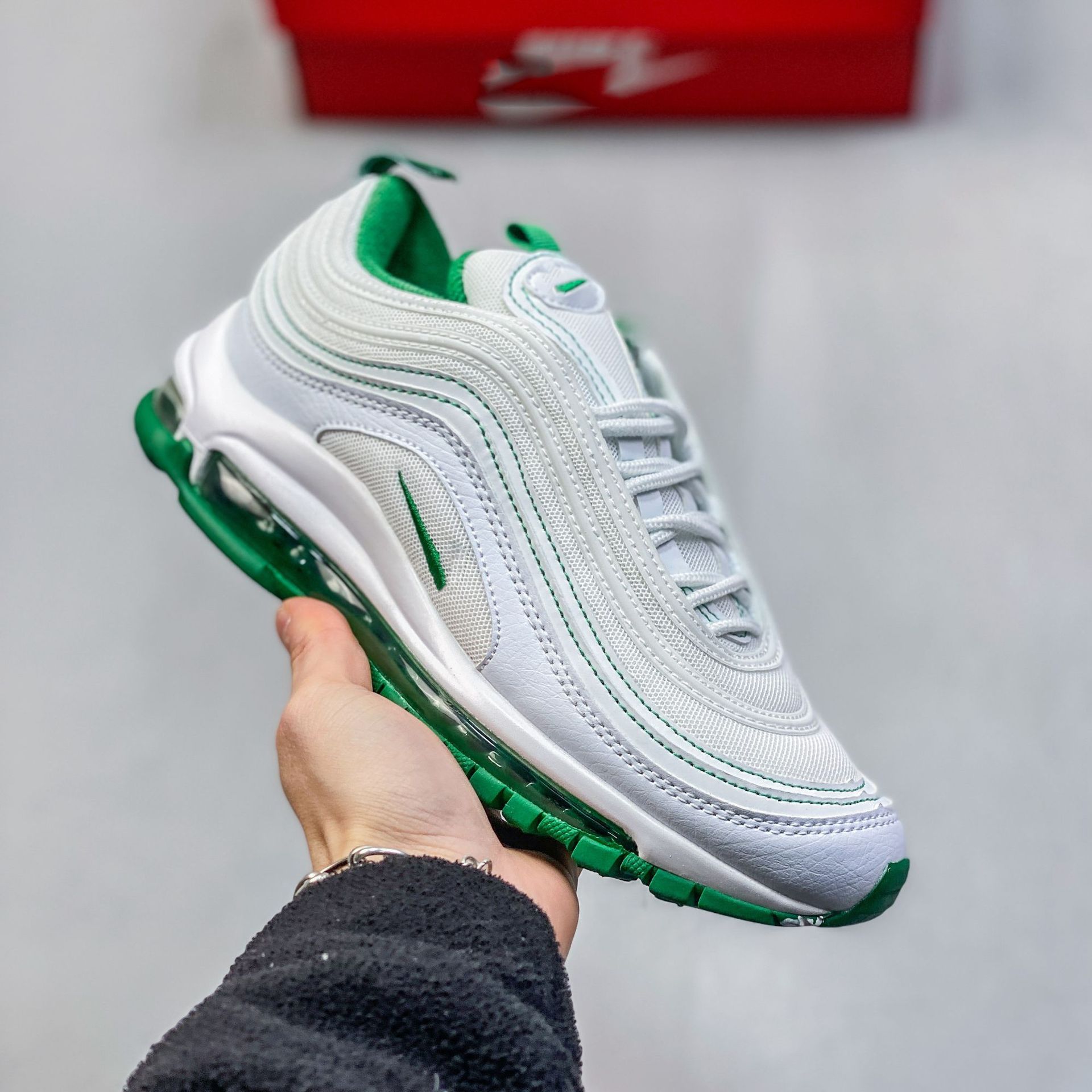 Pure original Max 97 retro bala reflectante cojín de aire zapatos para correr amortiguación transpirable todo fósforo ocio deportes zapatos de moda hombres y mujeres