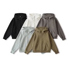 XZ2572-25秋季新款 欧美风秋冬保暖休闲高克重开衫女连帽慵懒卫衣
