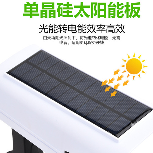 New Cross-border Solar LED Wall Lamp with Remote Control and Motion Sensor, 77 LEDs Courtyard Lamp, Simulated Security Camera Street Lamp
