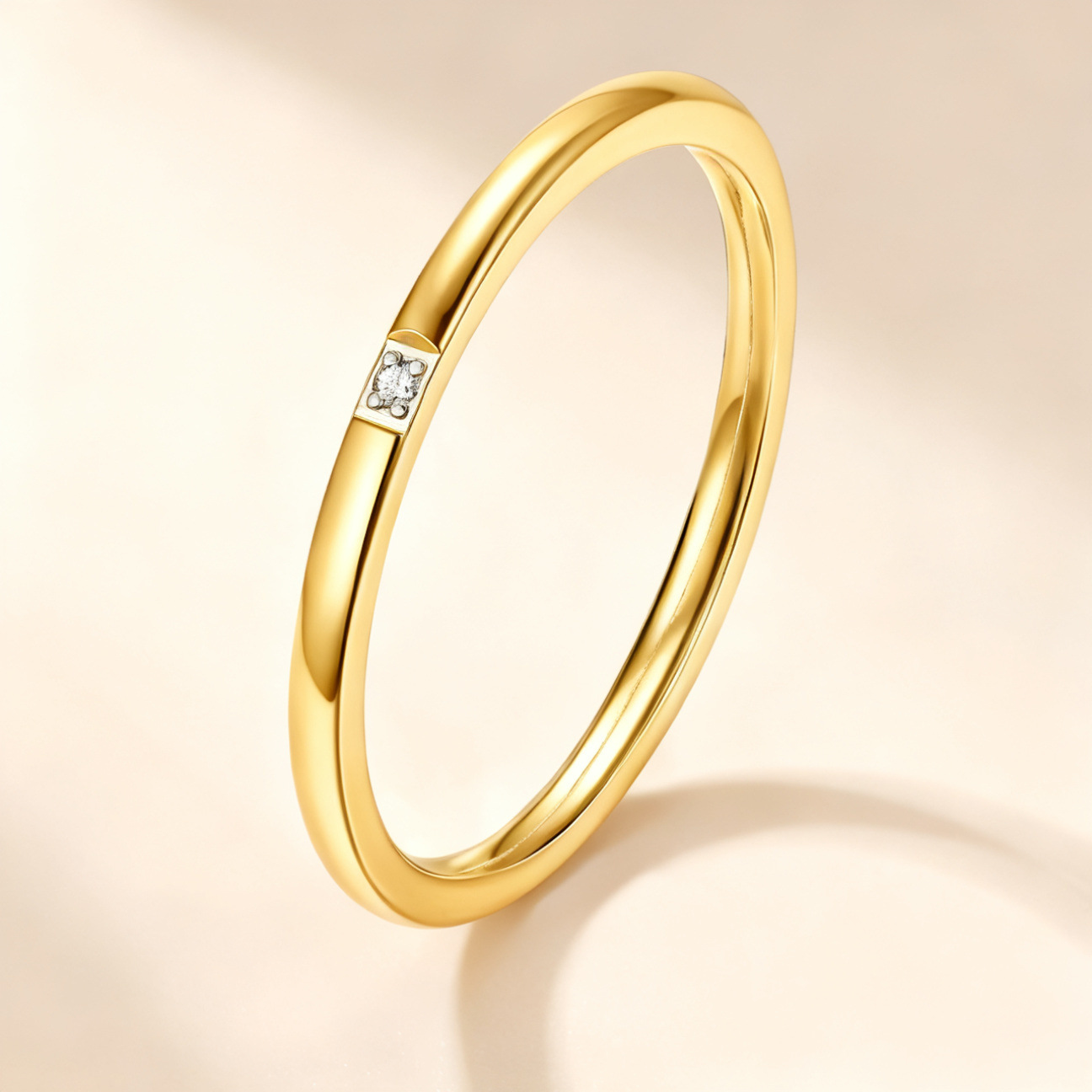 Anillo de acero inoxidable, nicho femenino, lujo ligero de alta gama, sin decoloración, oro rosa, diseño de gypsophila, joyería femenina