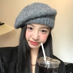 マヘアベレー帽 レディース 秋冬 暖かいニットベレー帽 大きめ頭囲 韓国風 万能 小顔効果 ペインターハット