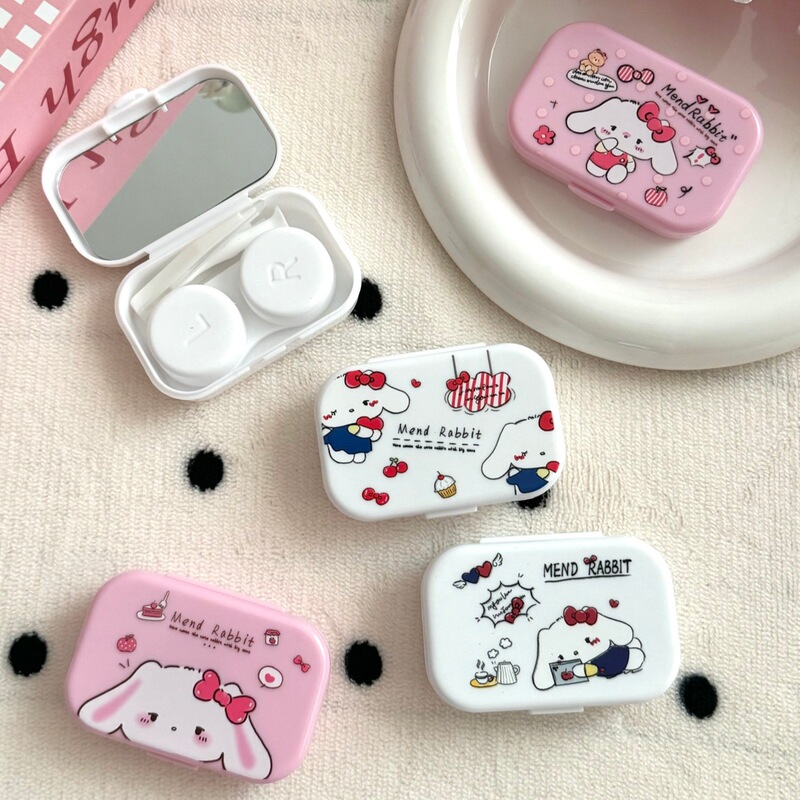 Mend Dew Fish-Shaped Cute Contact Lens Case with Mirror, Simple Beauty Lens Case Companion Care Box B129