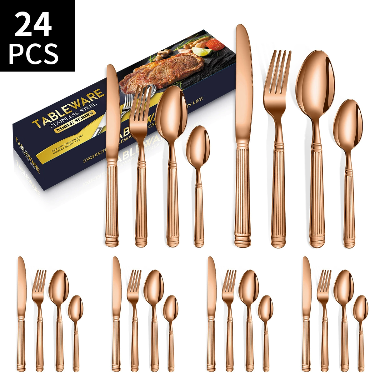 (Cross-border trading), tableware stainless steel, set, Amazon