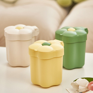 Japanese and Korean Desktop Storage Trash Bin Household Small Sunflower Trash Bin with Lid Bedroom Opening Trash Bin