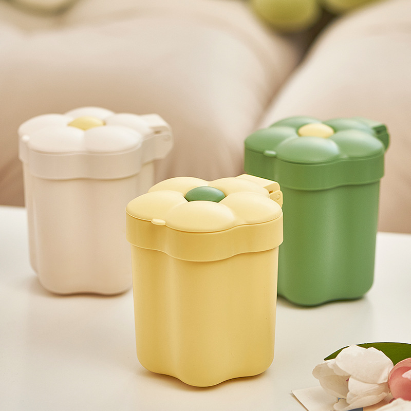 [Instant Discount of 5 Yuan for New Customers] Sunflower Desktop Storage Trash Can Household Trash Can with Lid
