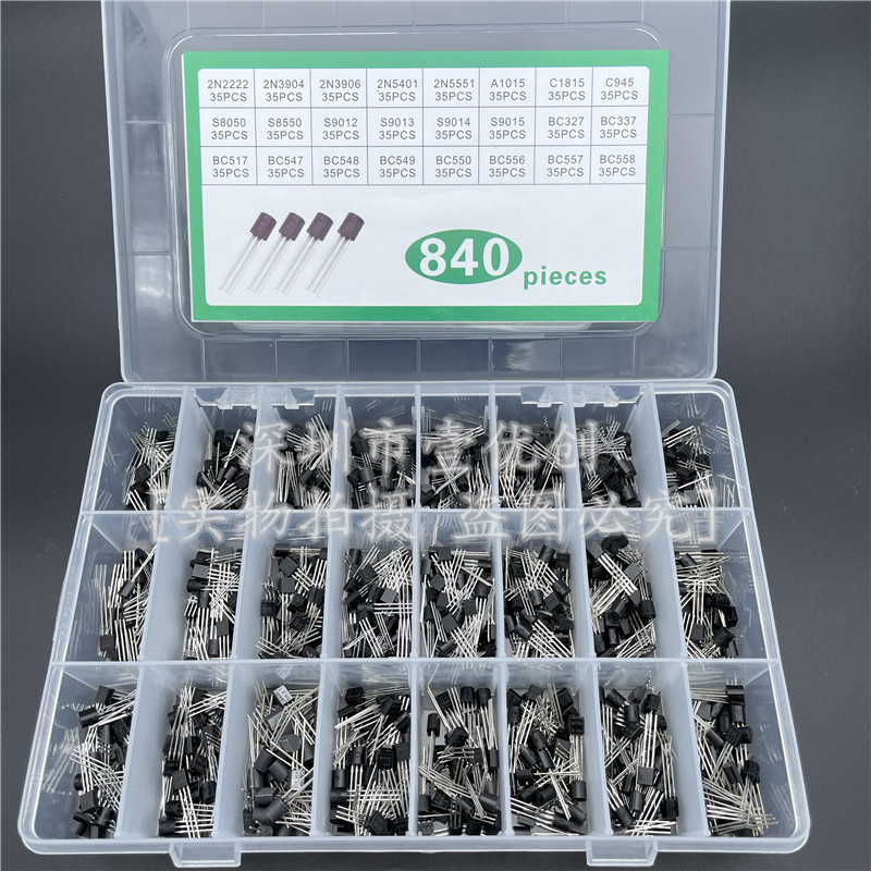 840PCS commonly used NPN triode pack PNP low power TO-92 transistor 8050 C945 8550 9014