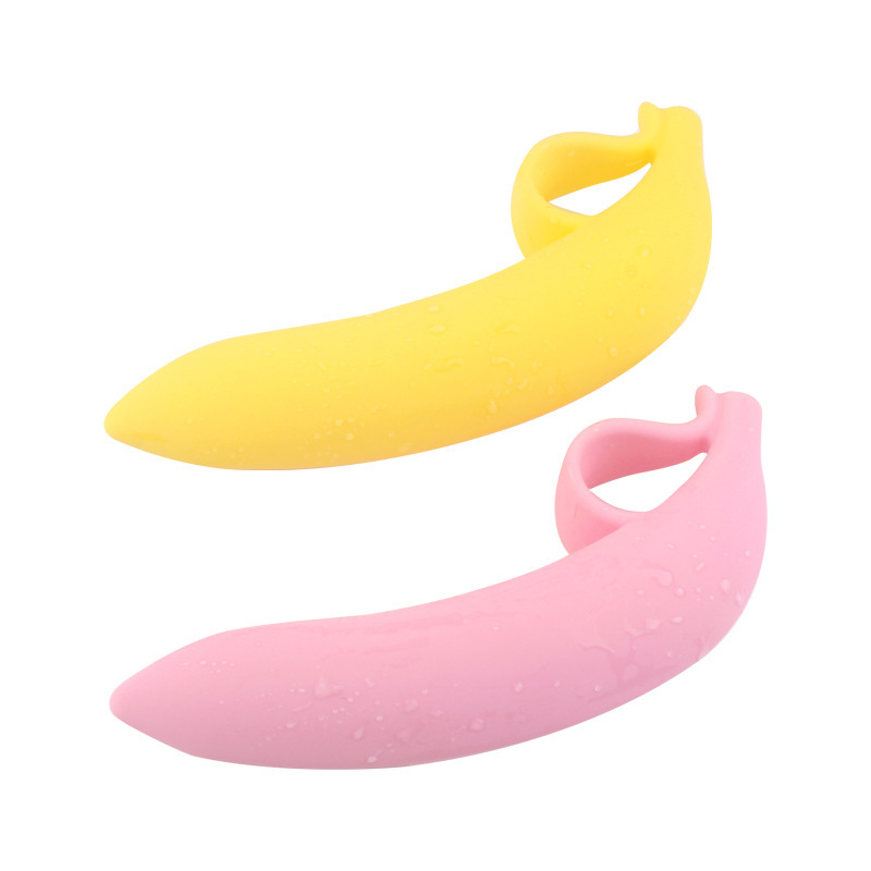 Banana-Shaped Silicone Dildo, Easy-Insert Anal Toy, Yellow Handheld Design — detail image 6