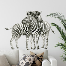 跨境新款斑马动物贴纸卧室客厅儿童房沙发背景装饰墙贴ZC-392-070