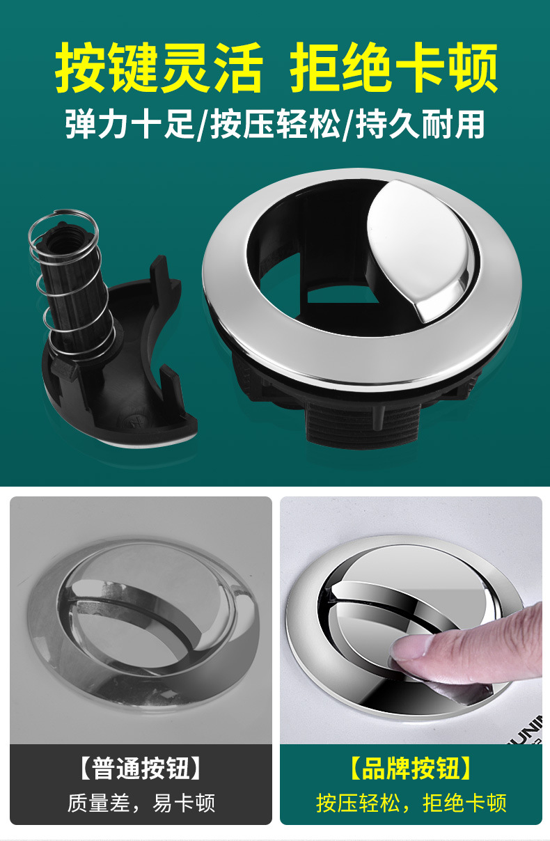 Starting point: Replace the flush button of the toilet tank accessory with the double-press household toilet press switch Specification drawing